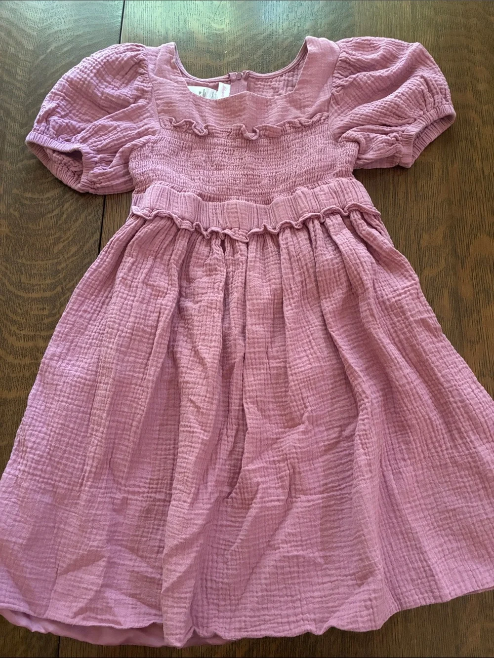 Bonnie Jean Pink Puff-Sleeve Smocked Dress